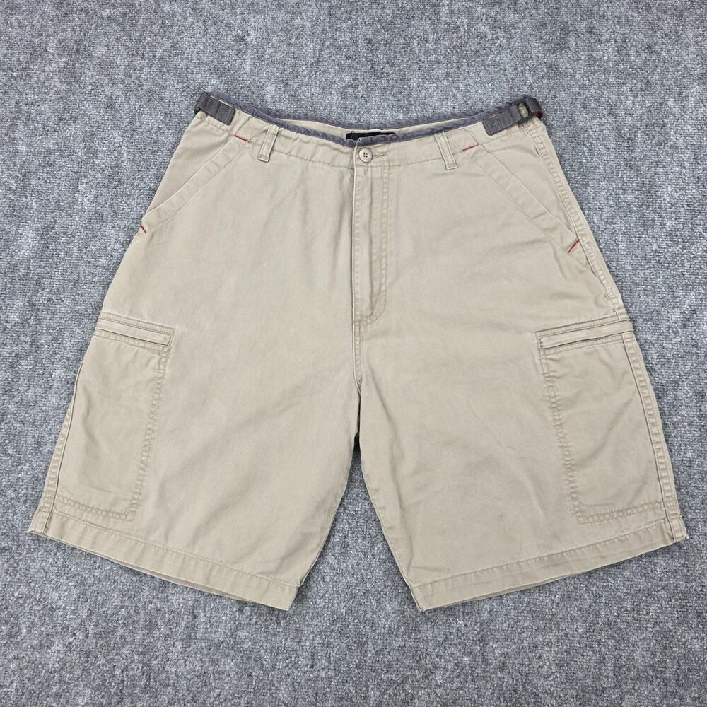 Vans Shorts Mens 36 Beige Cargo Canvas Adjustable Waist Zip Pockets Utility